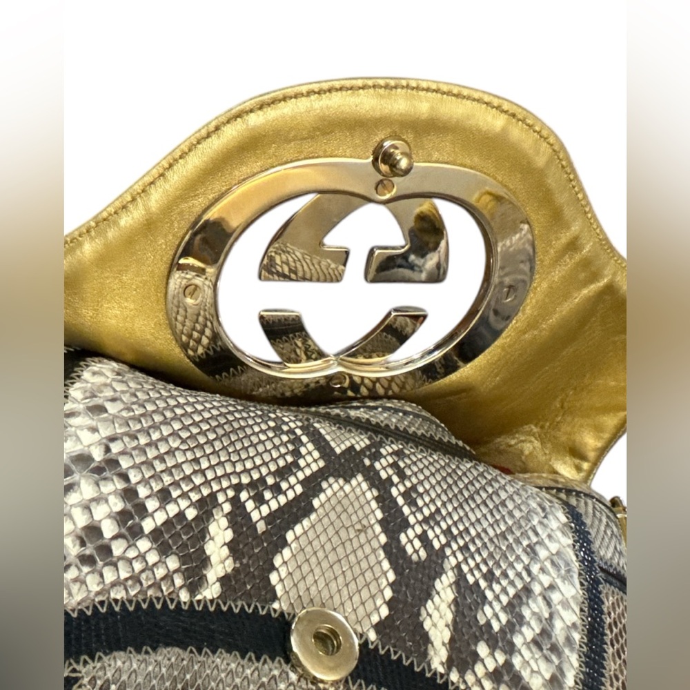 Gucci Britt Gg Patchwork Crocodile/Python/Authent… - image 6